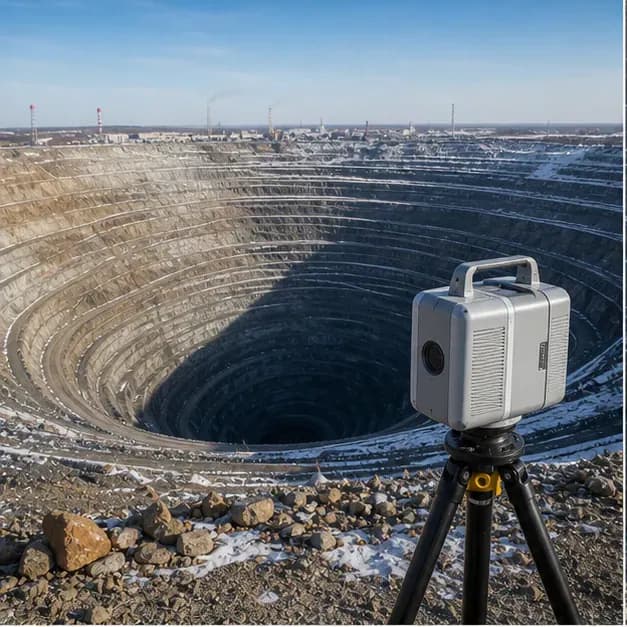 Mir diamond mine in Mirny. Project visual